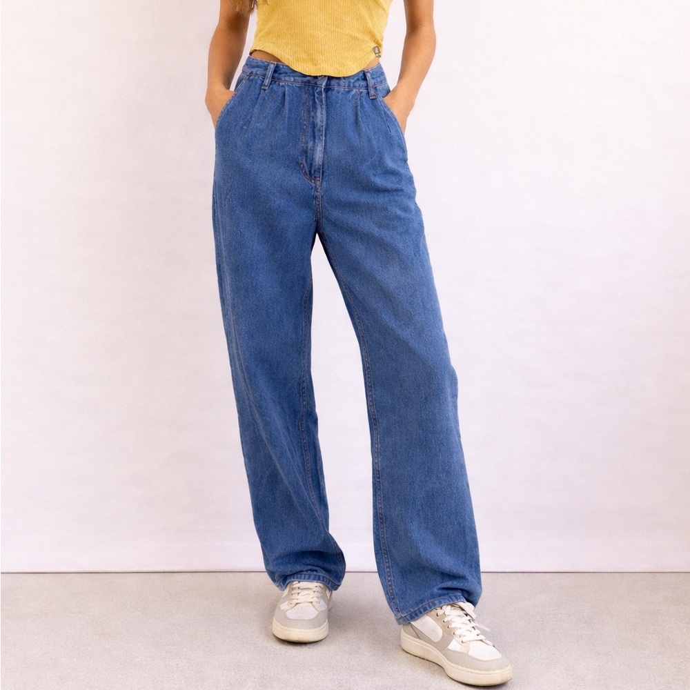 Reformation Montauk Pleated High Rise Jeans Baggy Loose Fit Trousers Wide Leg 30